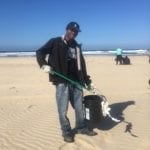 Earl picking up trash