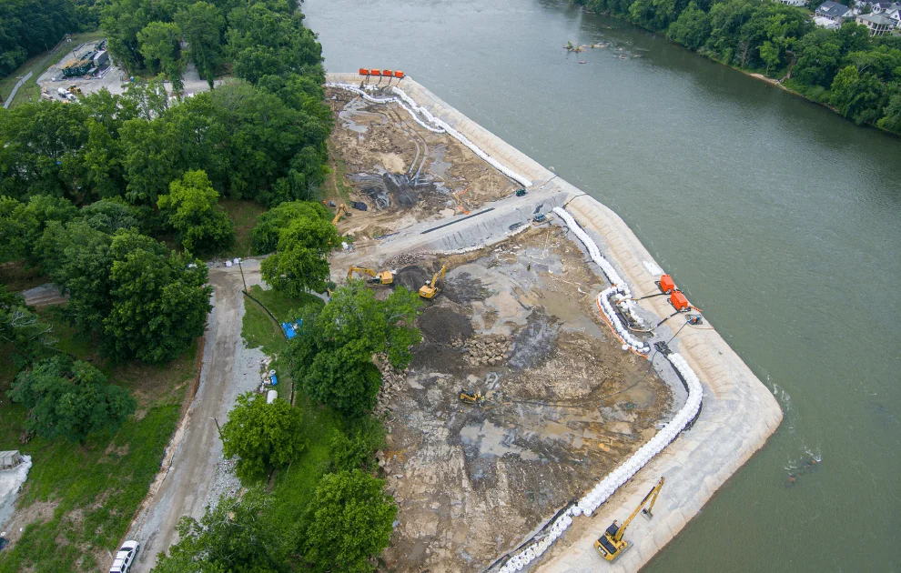 Project site beside a riverbank