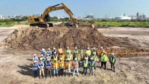 Group of construction workers on a project site