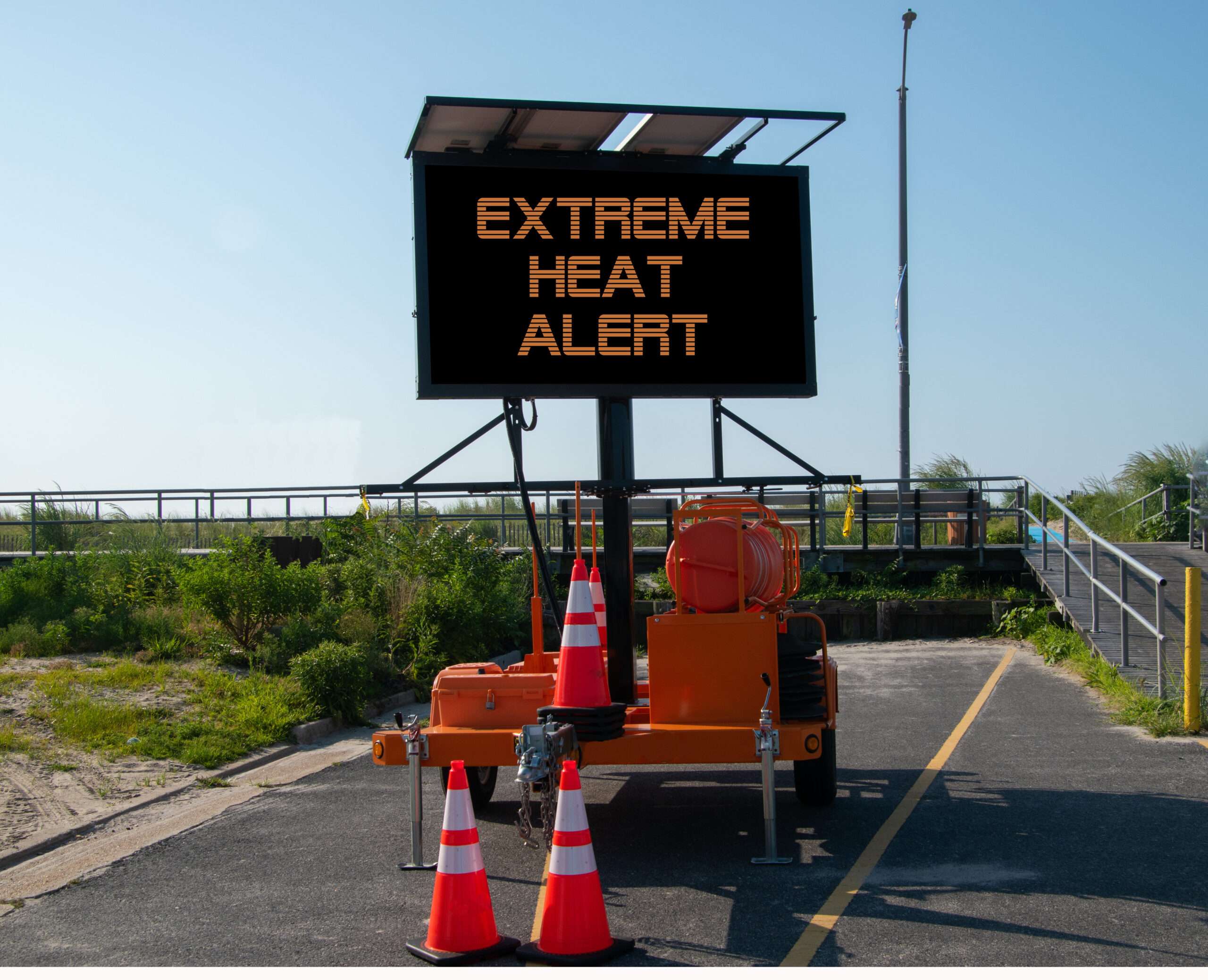 Photo of a sign that says, "Extreme Heat Alert."