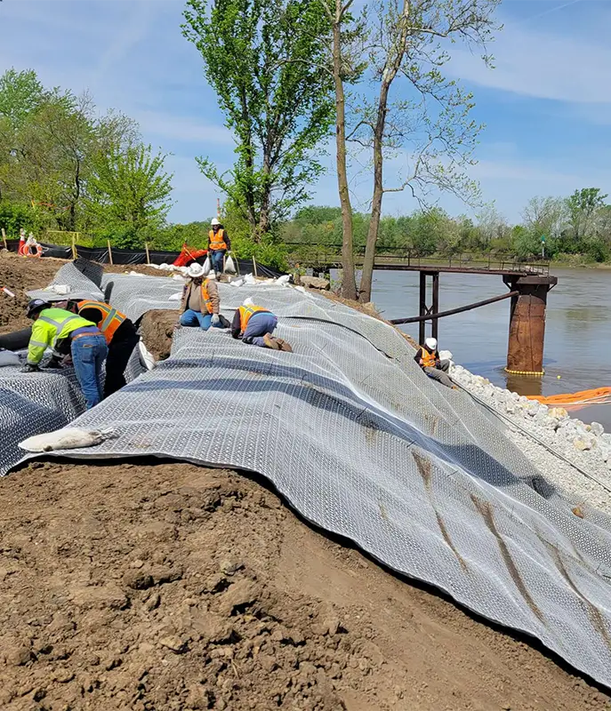 filtergrid-installation-800h-2 Filtergrid installation on a river bank.