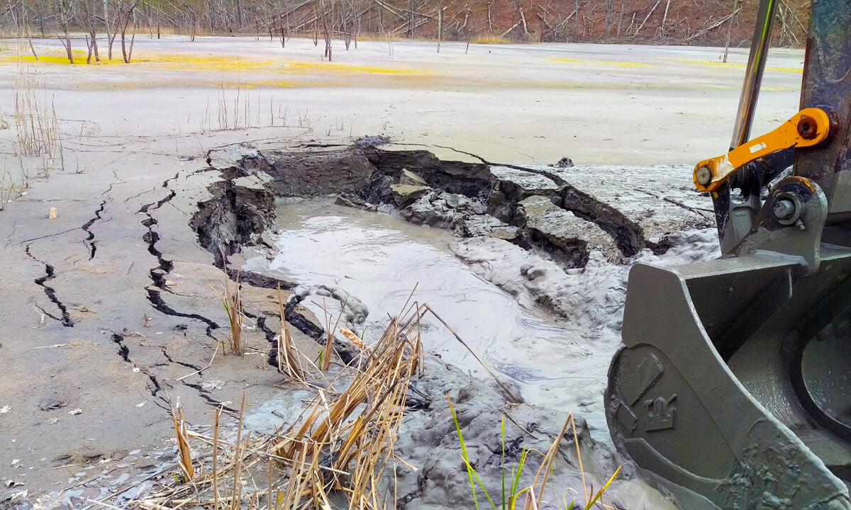 coal ash remediation job site