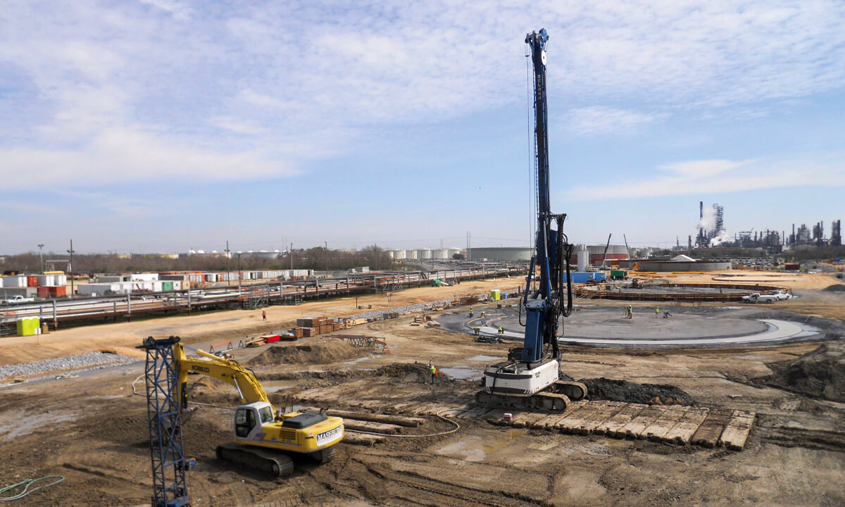 large machine for drilling into the ground