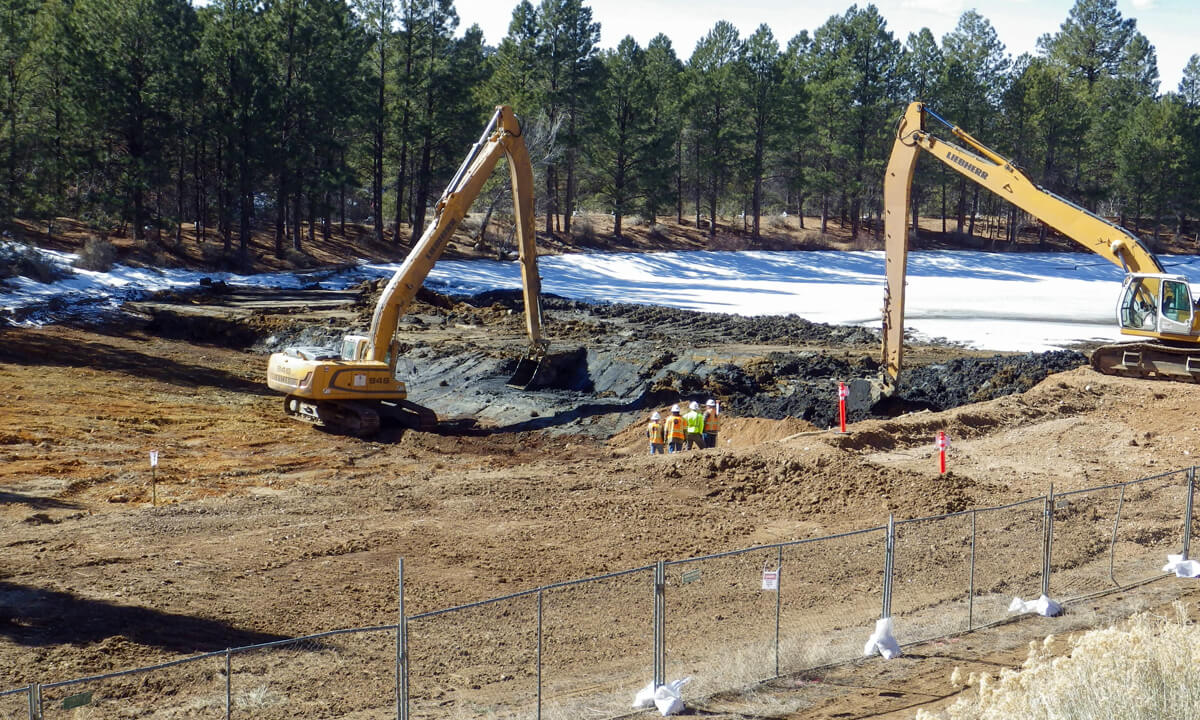 two excavators at job site