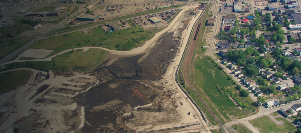 arial view of geotechnical construction